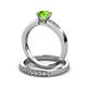 3 - Merlyn Classic Peridot and Diamond Bridal Set Ring 