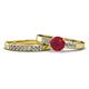 1 - Merlyn Classic Ruby and Diamond Bridal Set Ring 