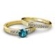 2 - Merlyn Classic London Blue Topaz and Diamond Bridal Set Ring 