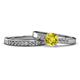 1 - Merlyn Classic Yellow and White Diamond Bridal Set Ring 
