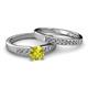 2 - Merlyn Classic Yellow and White Diamond Bridal Set Ring 