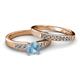 2 - Merlyn Classic Aquamarine and Diamond Bridal Set Ring 