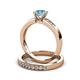 3 - Merlyn Classic Aquamarine and Diamond Bridal Set Ring 