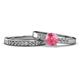 1 - Merlyn Classic Pink Tourmaline and Diamond Bridal Set Ring 