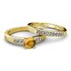 2 - Merlyn Classic Citrine and Diamond Bridal Set Ring 