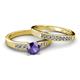 2 - Merlyn Classic Iolite and Diamond Bridal Set Ring 