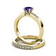 3 - Merlyn Classic Iolite and Diamond Bridal Set Ring 