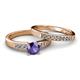 2 - Merlyn Classic Iolite and Diamond Bridal Set Ring 