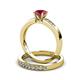 3 - Merlyn Classic Rhodolite Garnet and Diamond Bridal Set Ring 
