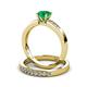 3 - Merlyn Classic Emerald and Diamond Bridal Set Ring 