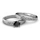 2 - Merlyn Classic Black and White Diamond Bridal Set Ring 