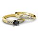 2 - Merlyn Classic Black and White Diamond Bridal Set Ring 