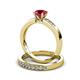 3 - Merlyn Classic Ruby and Diamond Bridal Set Ring 