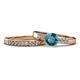 1 - Merlyn Classic London Blue Topaz and Diamond Bridal Set Ring 