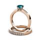 3 - Merlyn Classic London Blue Topaz and Diamond Bridal Set Ring 