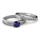 2 - Merlyn Classic Blue Sapphire and Diamond Bridal Set Ring 