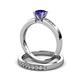 3 - Merlyn Classic Iolite and Diamond Bridal Set Ring 
