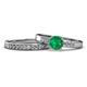 1 - Merlyn Classic Emerald and Diamond Bridal Set Ring 