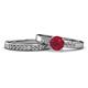 1 - Merlyn Classic Ruby and Diamond Bridal Set Ring 