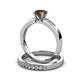 3 - Merlyn Classic Smoky Quartz and Diamond Bridal Set Ring 