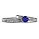 1 - Merlyn Classic Blue Sapphire and Diamond Bridal Set Ring 