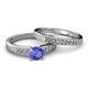 2 - Merlyn Classic Tanzanite and Diamond Bridal Set Ring 