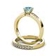 3 - Merlyn Classic Aquamarine and Diamond Bridal Set Ring 