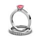 3 - Merlyn Classic Pink Tourmaline and Diamond Bridal Set Ring 