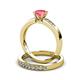 3 - Merlyn Classic Pink Tourmaline and Diamond Bridal Set Ring 