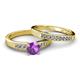2 - Merlyn Classic Amethyst and Diamond Bridal Set Ring 
