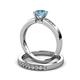 3 - Merlyn Classic Blue Topaz and Diamond Bridal Set Ring 