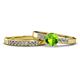 1 - Merlyn Classic Peridot and Diamond Bridal Set Ring 