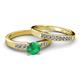 2 - Merlyn Classic Emerald and Diamond Bridal Set Ring 