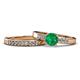 1 - Merlyn Classic Emerald and Diamond Bridal Set Ring 