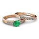2 - Merlyn Classic Emerald and Diamond Bridal Set Ring 