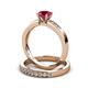 3 - Merlyn Classic Ruby and Diamond Bridal Set Ring 