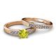 2 - Merlyn Classic Yellow and White Diamond Bridal Set Ring 