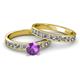 2 - Salana Classic Amethyst and Diamond Bridal Set Ring 
