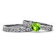 1 - Salana Classic Peridot and Diamond Bridal Set Ring 
