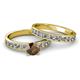 2 - Salana Classic Smoky Quartz and Diamond Bridal Set Ring 