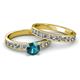 2 - Salana Classic London Blue Topaz and Diamond Bridal Set Ring 