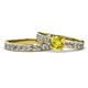 Salana Classic Yellow and White Diamond Bridal Set Ring 
