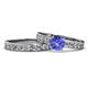 1 - Salana Classic Tanzanite and Diamond Bridal Set Ring 