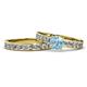 Salana Classic Aquamarine and Diamond Bridal Set Ring 