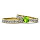 Salana Classic Peridot and Diamond Bridal Set Ring Peridot and Diamond Womens Engagement Ring Matching Diamond Band ctw K Yellow Gold