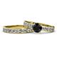 1 - Salana Classic Black and White Diamond Bridal Set Ring 