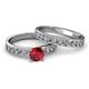 2 - Salana Classic Ruby and Diamond Bridal Set Ring 
