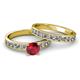 2 - Salana Classic Ruby and Diamond Bridal Set Ring 