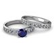 2 - Salana Classic Blue Sapphire and Diamond Bridal Set Ring 