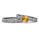 Salana Classic Citrine and Diamond Bridal Set Ring 